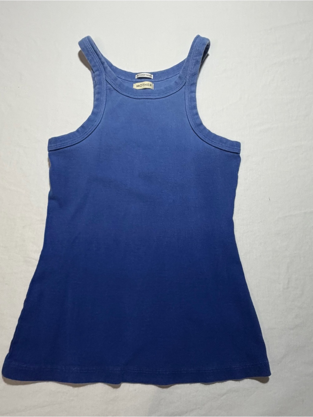 Mother Umbre Blue Ribbed Tank Top - Picture 2 of 11